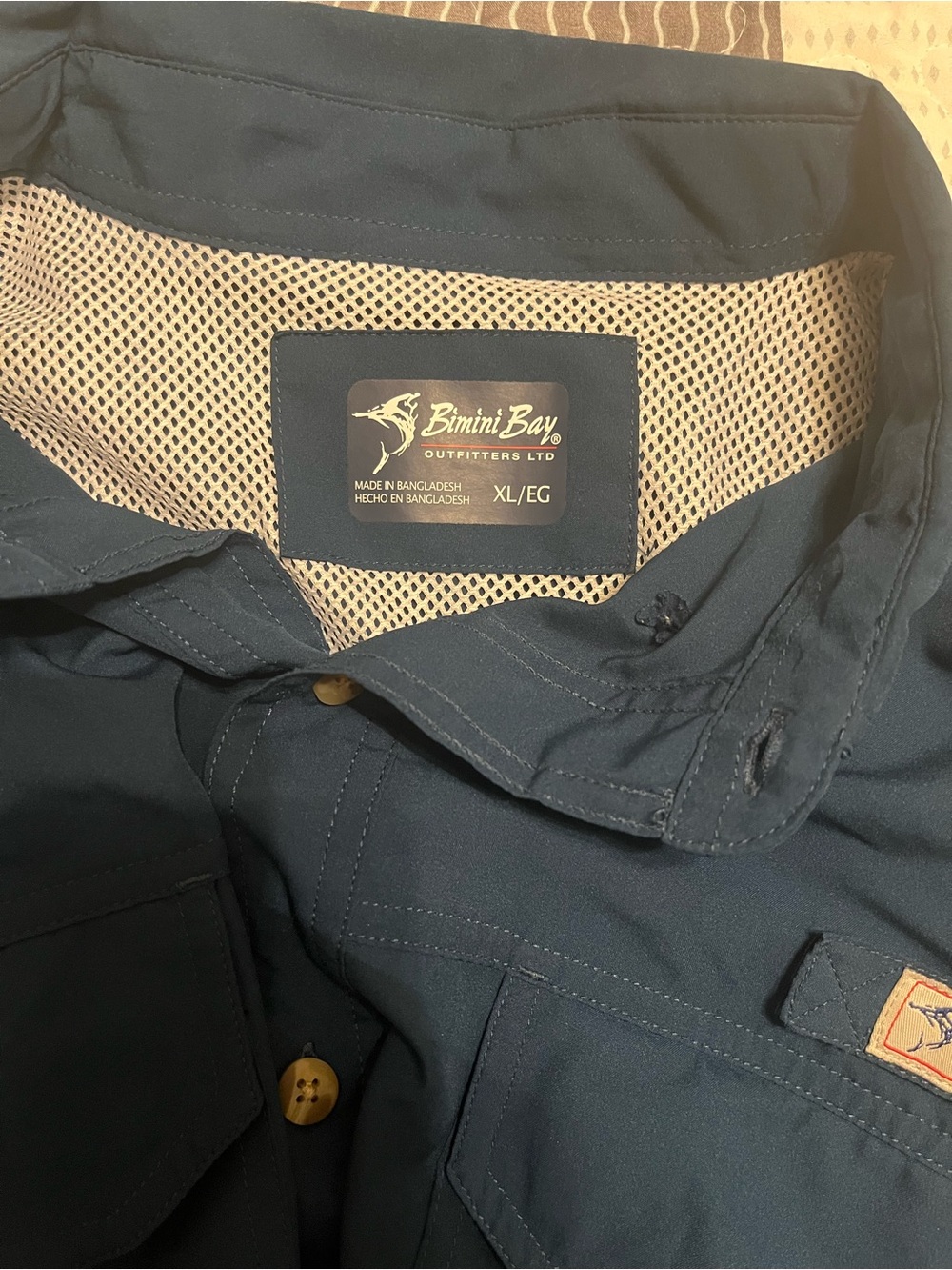Bimini Bay Men's Navy Performance Fishing Shirt - XL